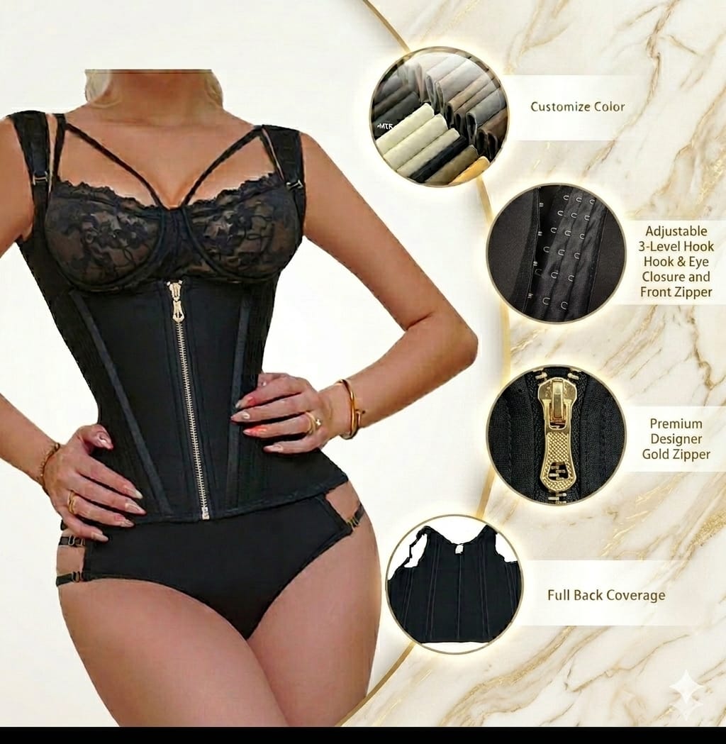 Faja Chaleco Reductora 9 Varillas – Efecto Reloj de Arena