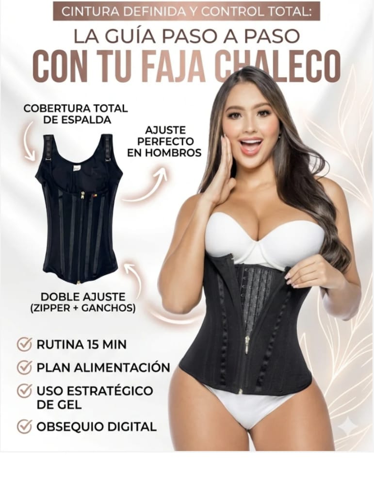 Faja Chaleco Reductora 13 Varillas | Silueta Reloj de Arena